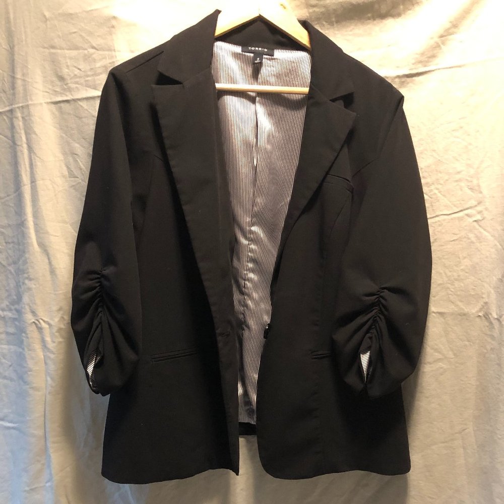 Torrid Ruched-Sleeve Blazer